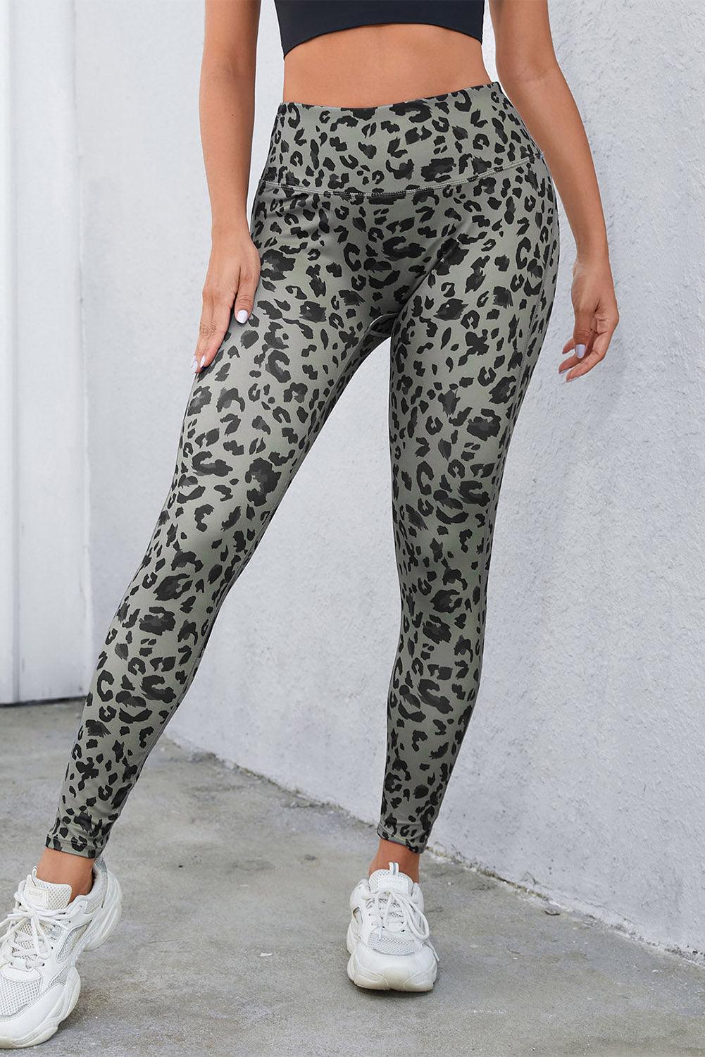 Leopard Print Wide Waistband Leggings Carauana Store