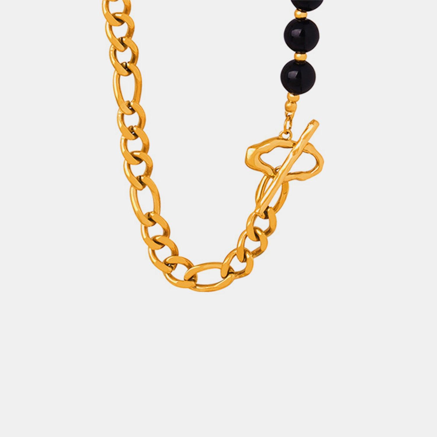 Bead Detail Chunky Chain Necklace Carauana Store