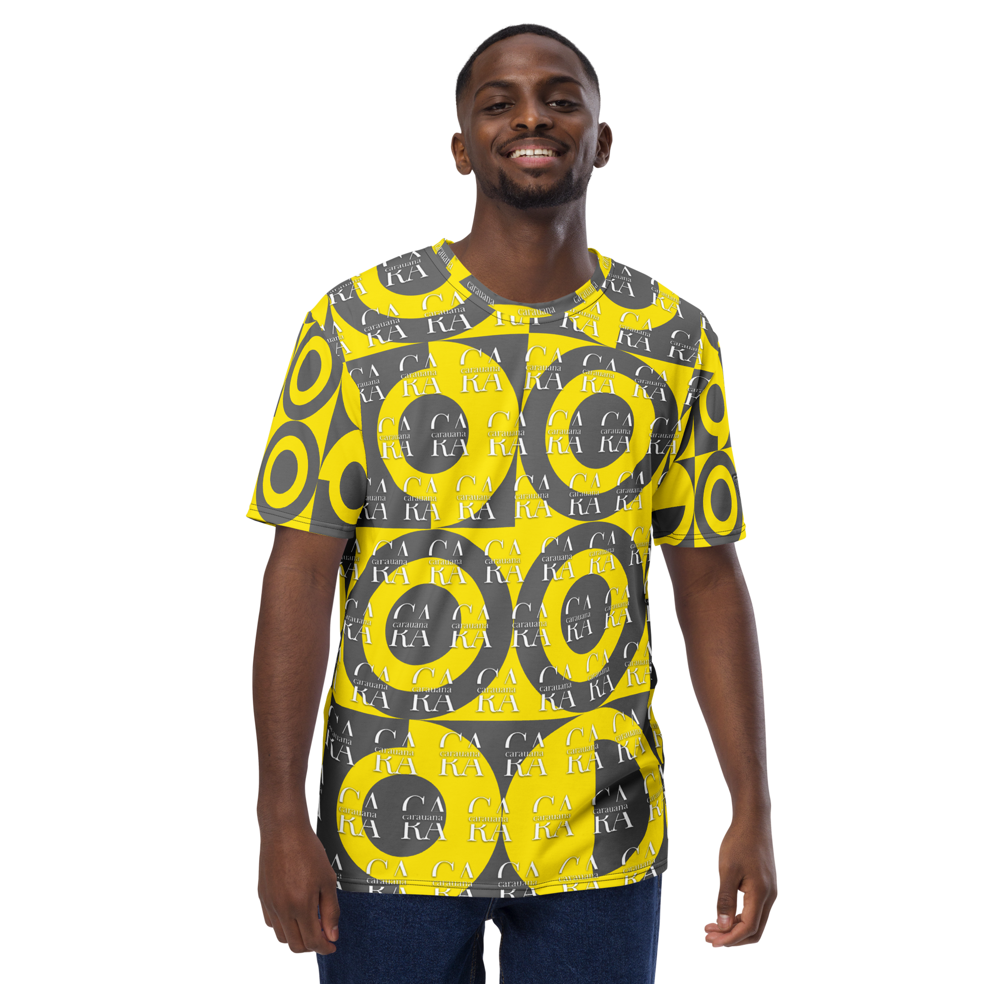 CaRaUaNa Men's t-shirt Grey Yellow Carauana Store
