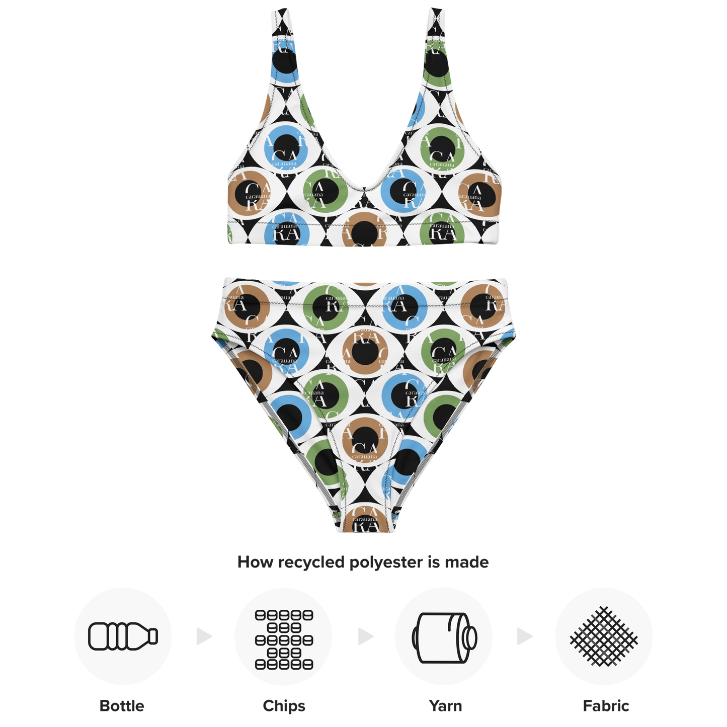 Carauana high-waisted bikini Pattern Eye Carauana Store