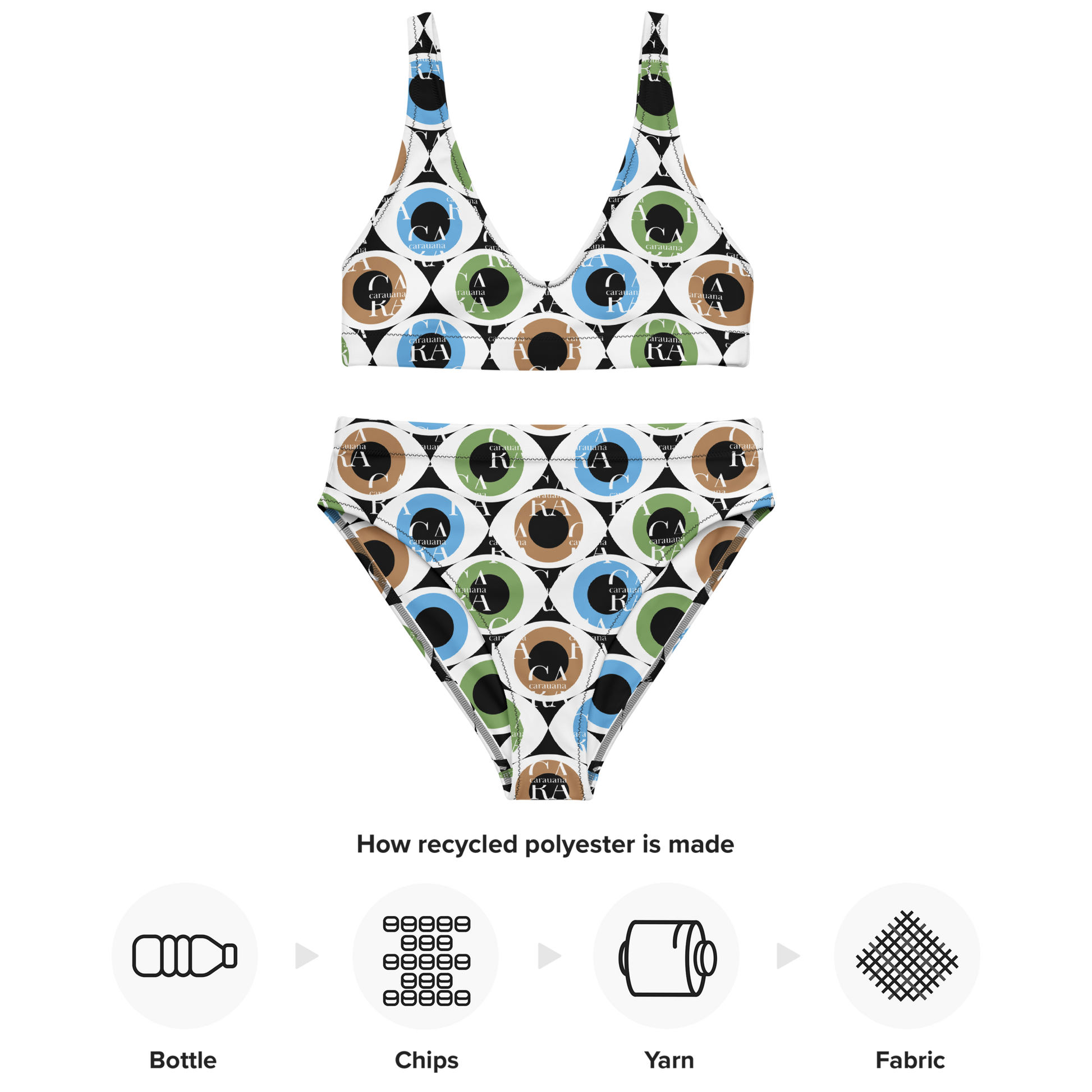 Carauana high-waisted bikini Pattern Eye Carauana Store