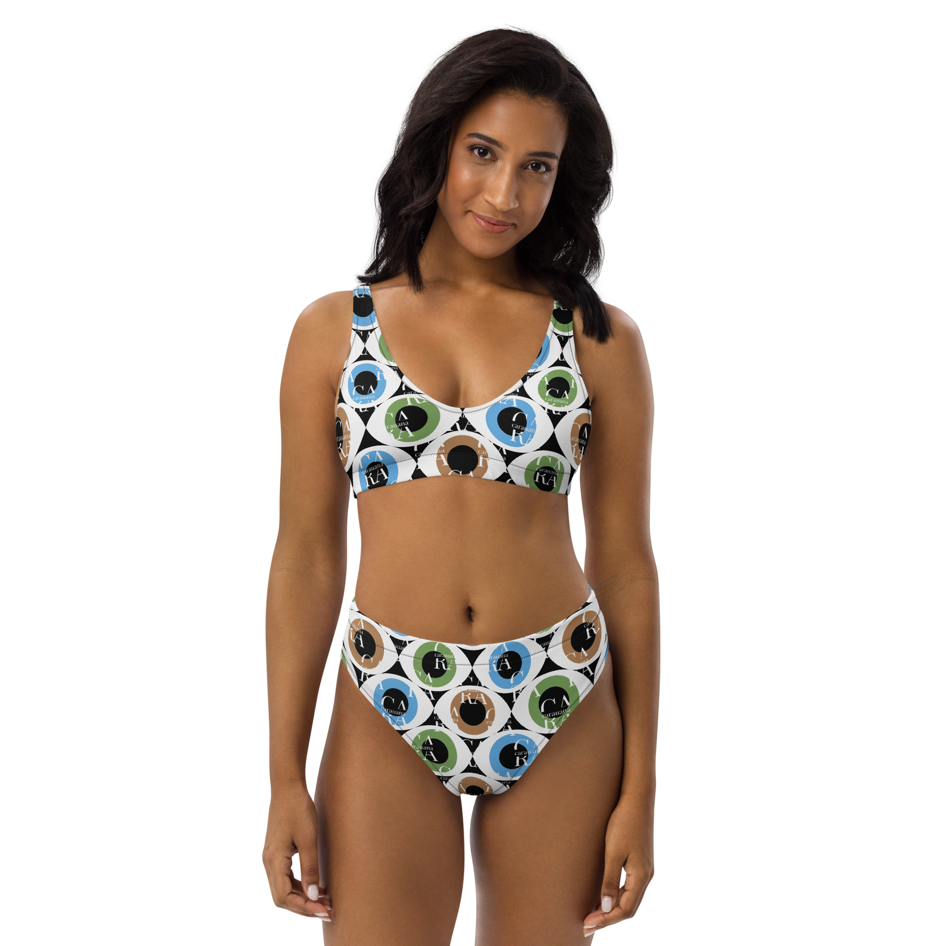 Carauana high-waisted bikini Pattern Eye Carauana Store