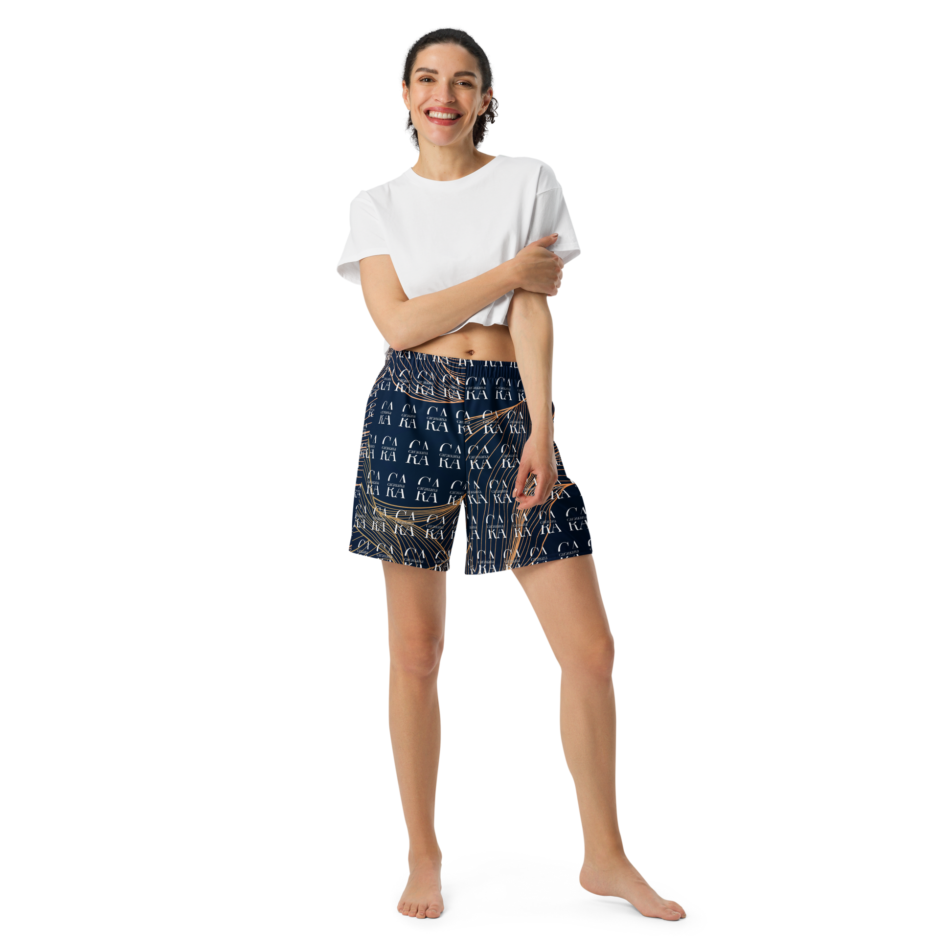 CaRaUaNa Athletic Shorts Unisex blue gold Carauana Store