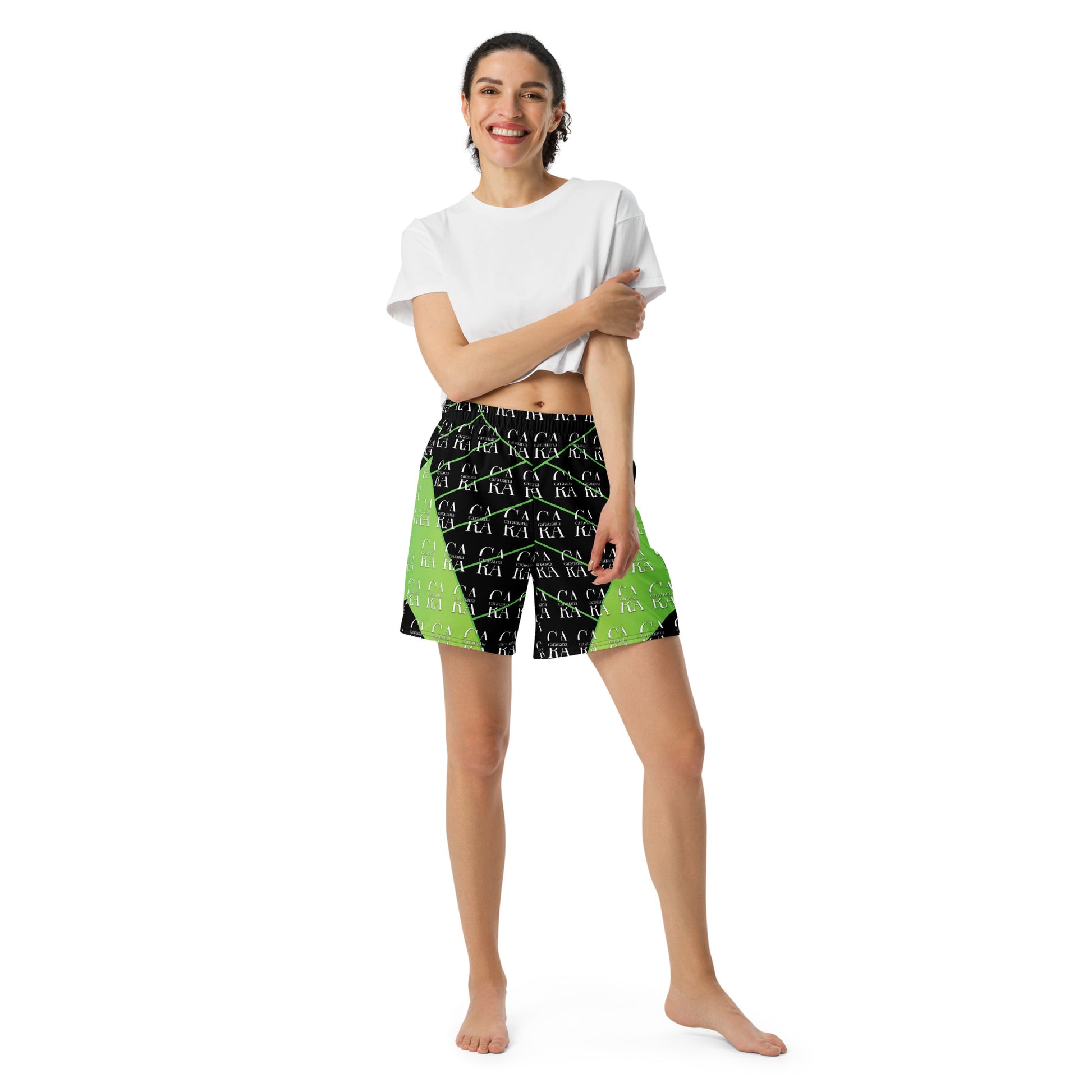 CaRaUaNa Athletic Shorts Unisex black Green Carauana Store