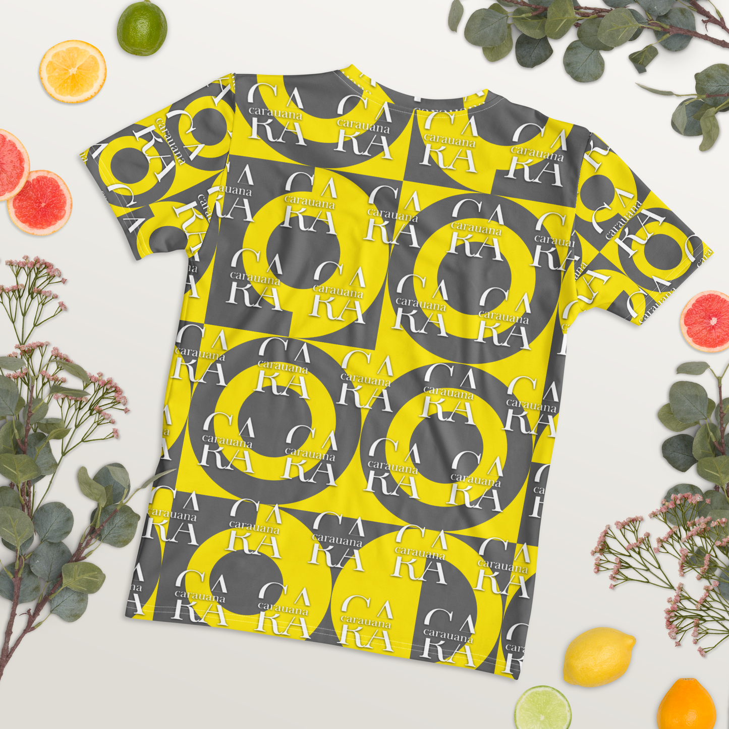 CaRaUaNa Women's T-shirt Grey Yellow Carauana Store