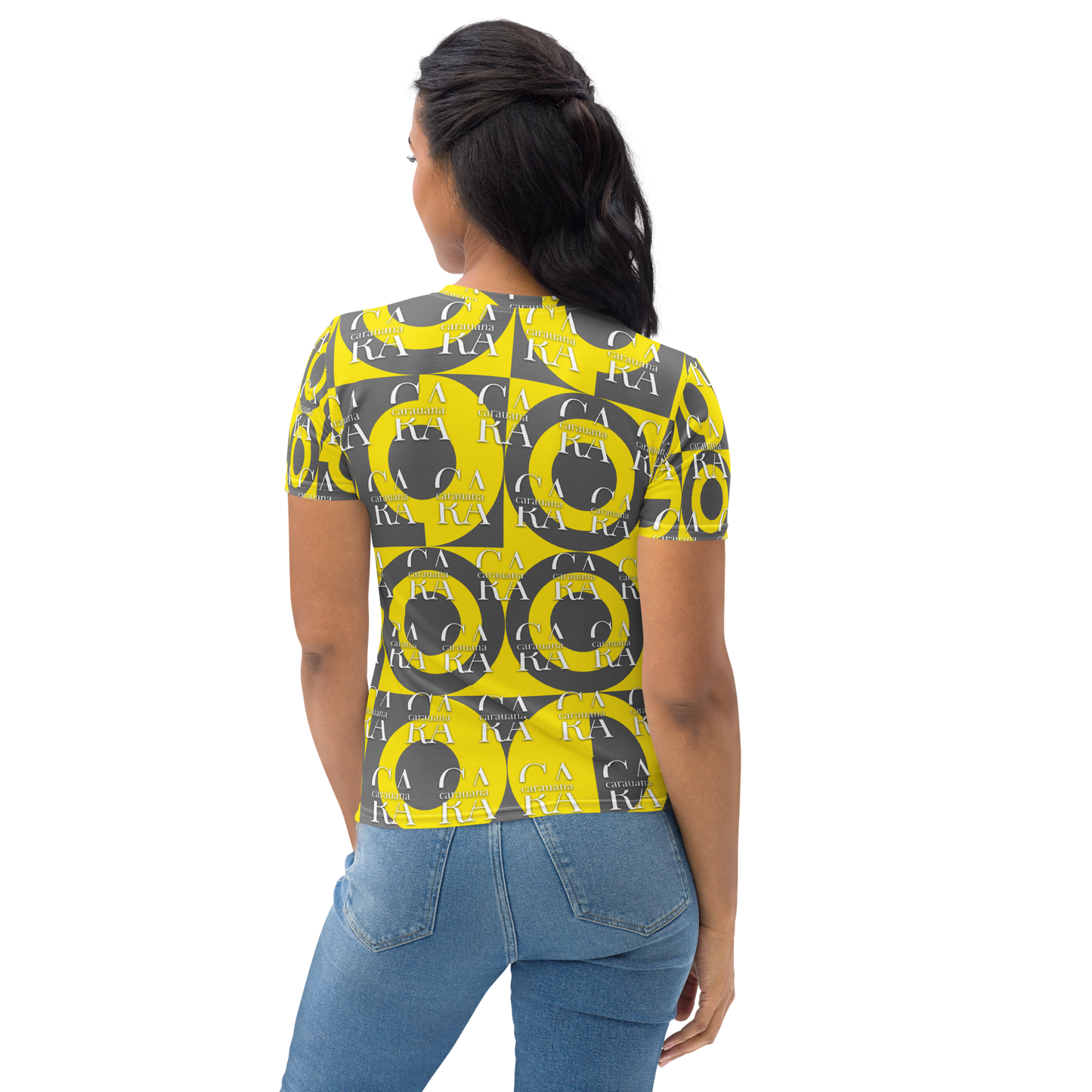 CaRaUaNa Women's T-shirt Grey Yellow Carauana Store
