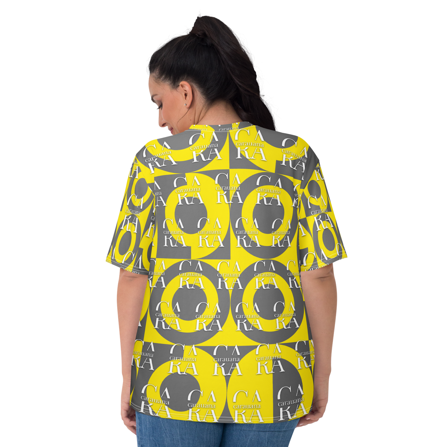CaRaUaNa Women's T-shirt Grey Yellow Carauana Store