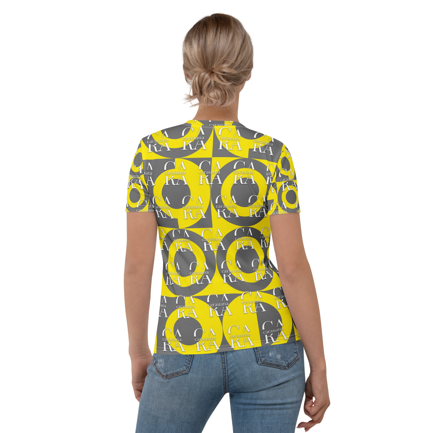 CaRaUaNa Women's T-shirt Grey Yellow Carauana Store