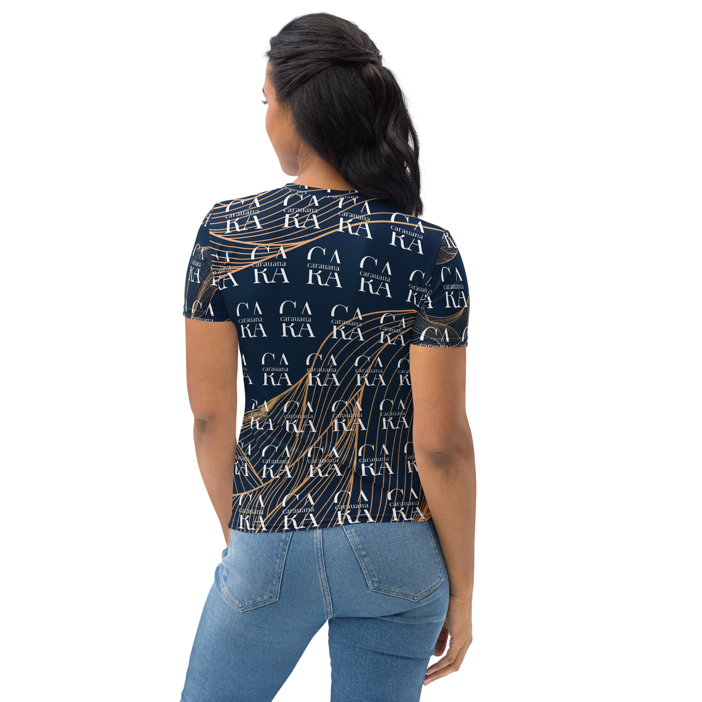 Women's T-shirt blue gold Carauana Store