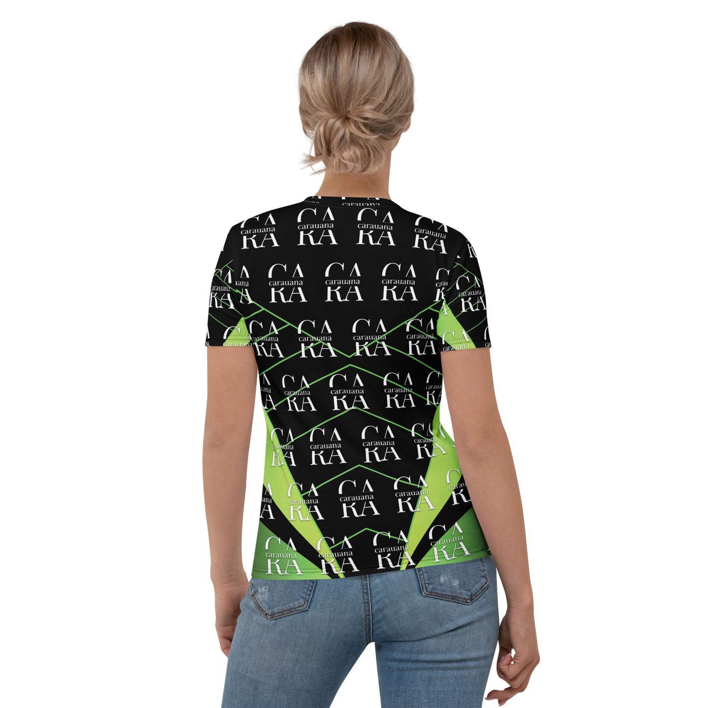 Women's T-shirt black Green Carauana Store