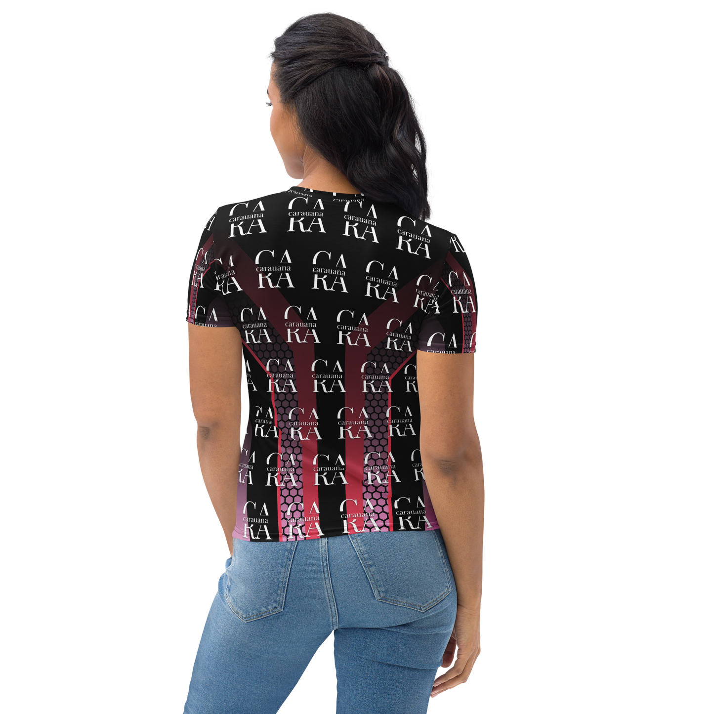 Women's T-shirt black Pink Carauana Store