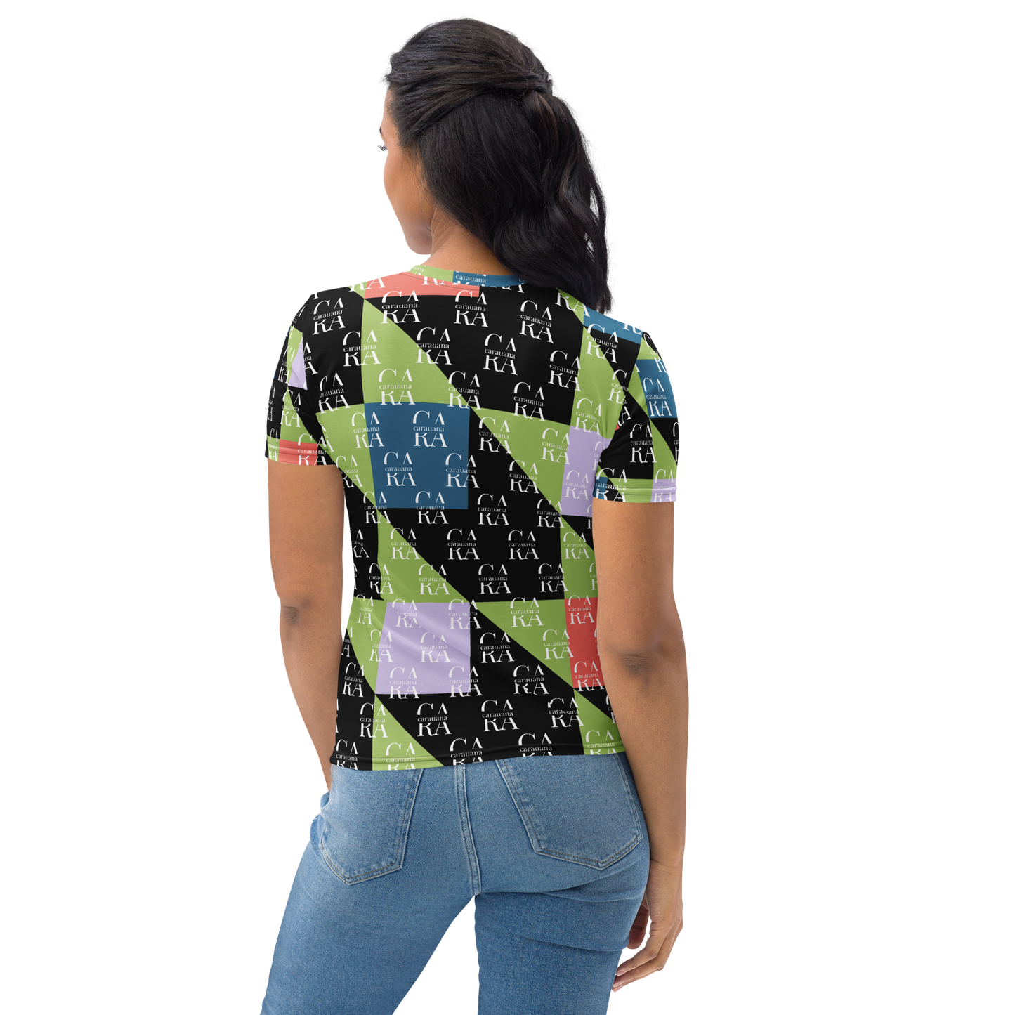 Women's T-shirt Green Black branded Carauana Store