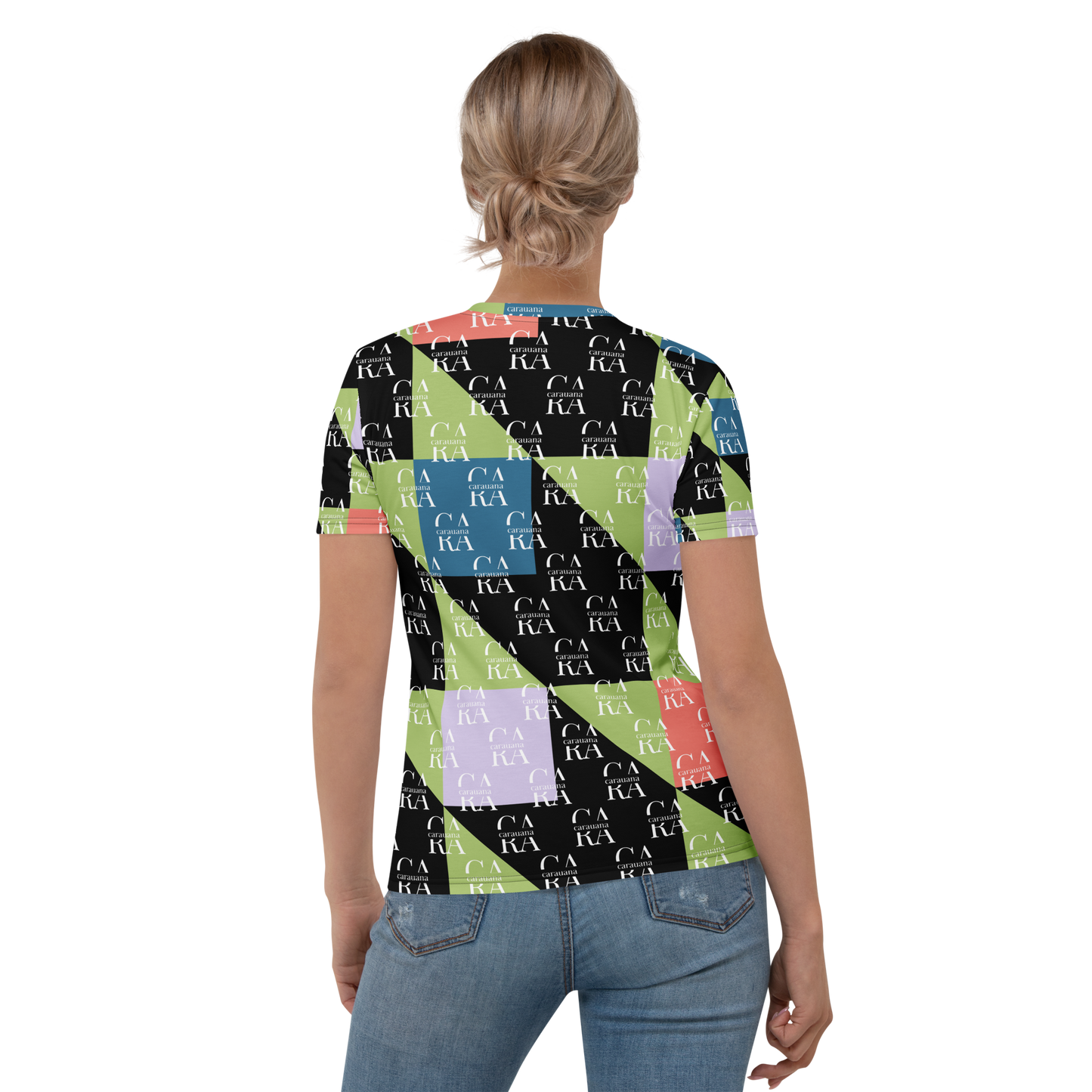 Women's T-shirt Green Black branded Carauana Store