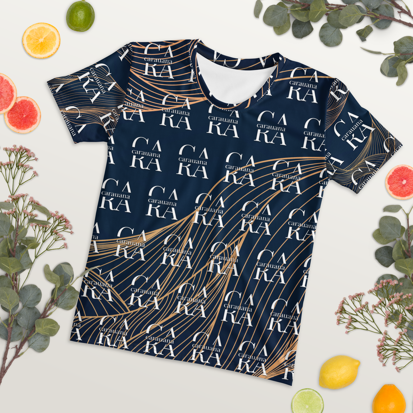 Women's T-shirt blue gold Carauana Store