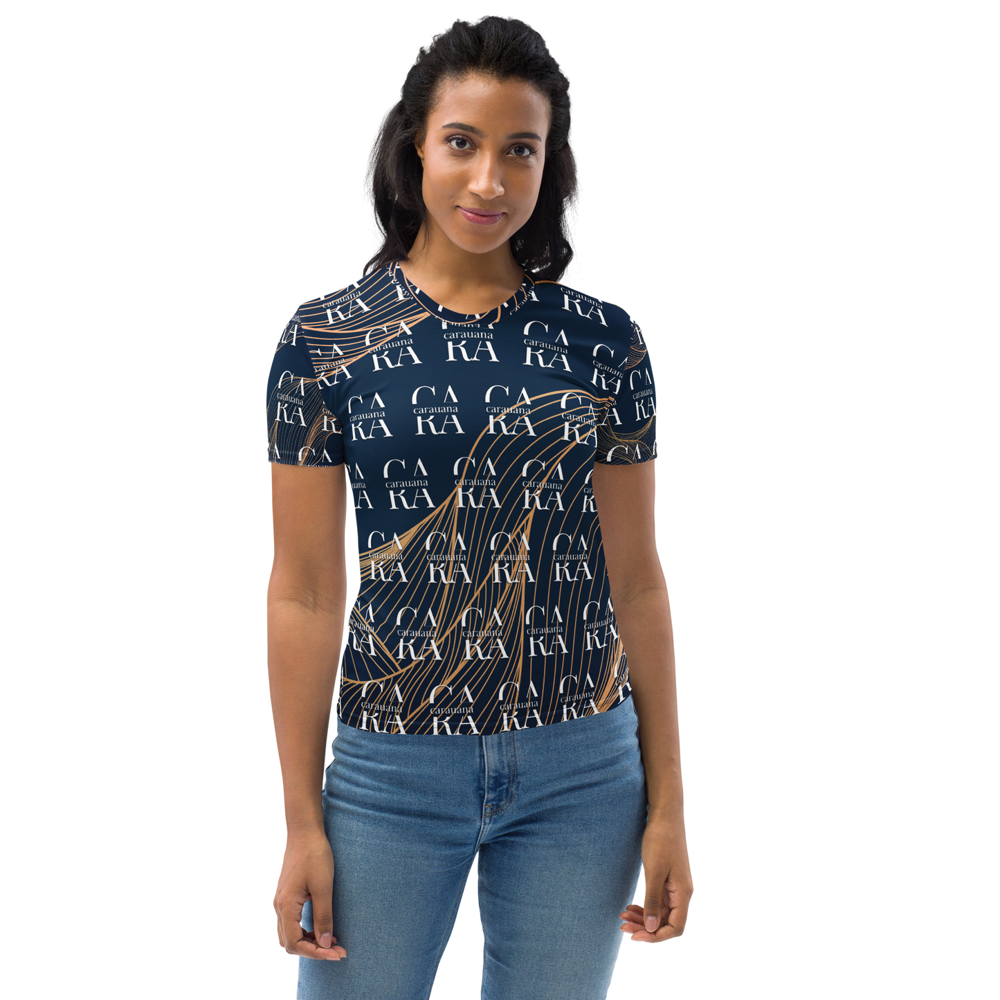 Women's T-shirt blue gold Carauana Store