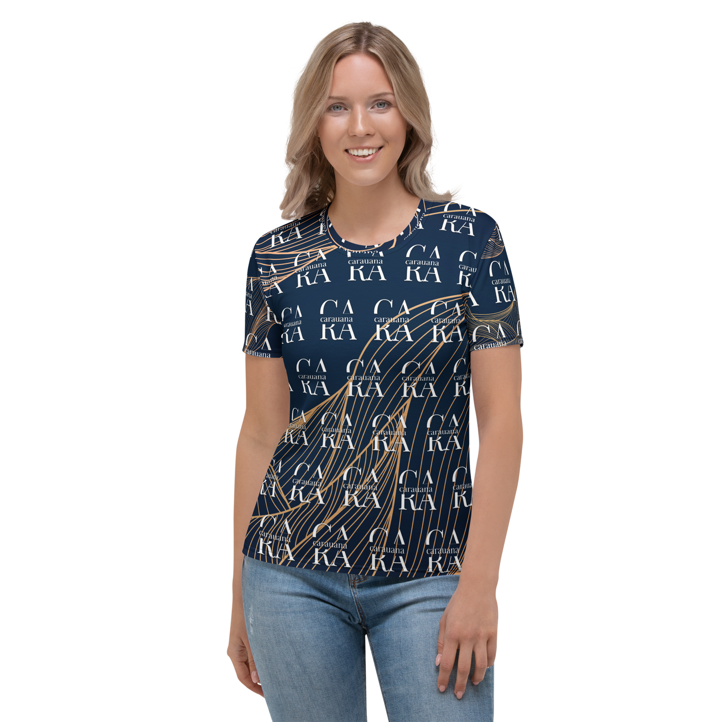 Women's T-shirt blue gold Carauana Store