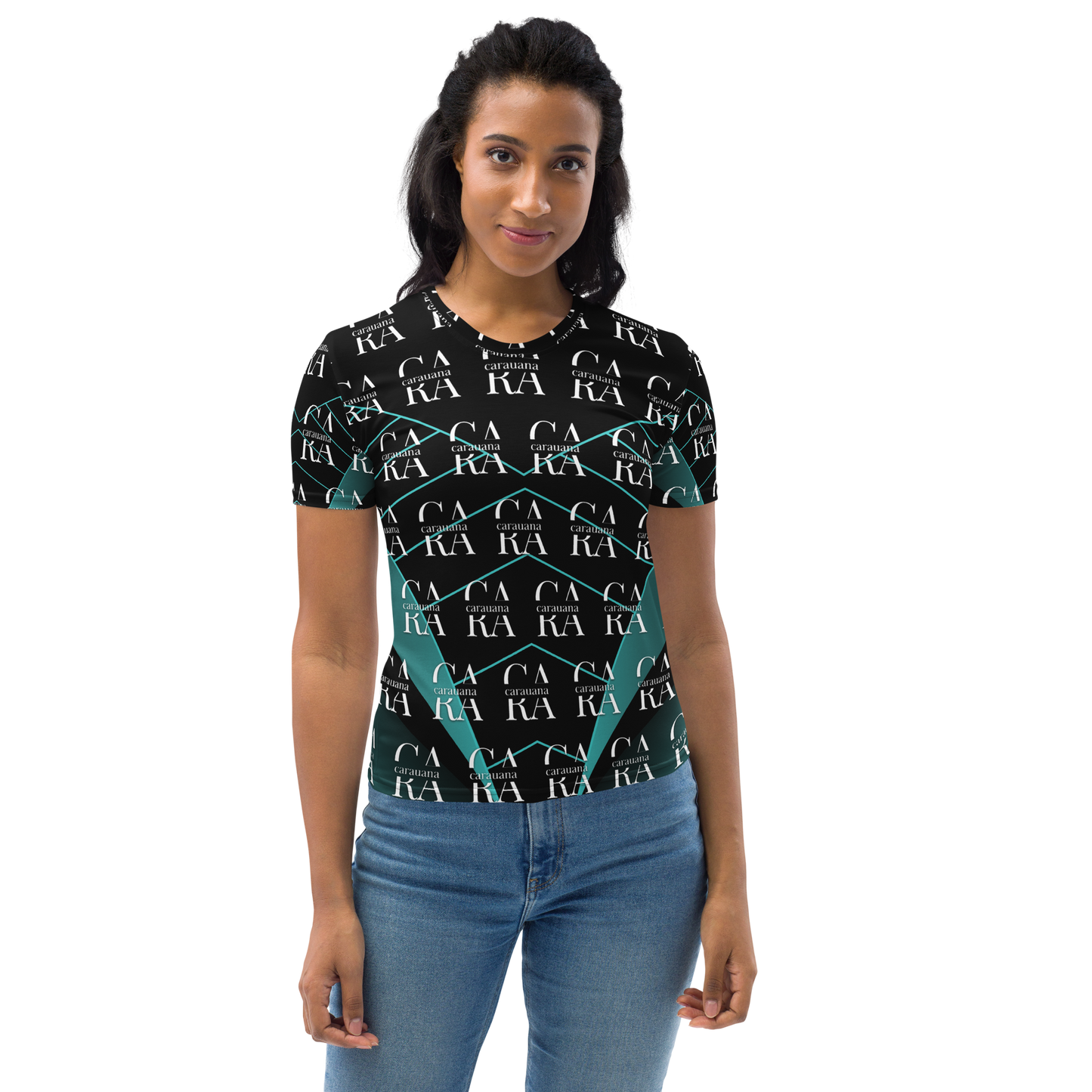 Women's T-shirt black Green Famous Carauana Store