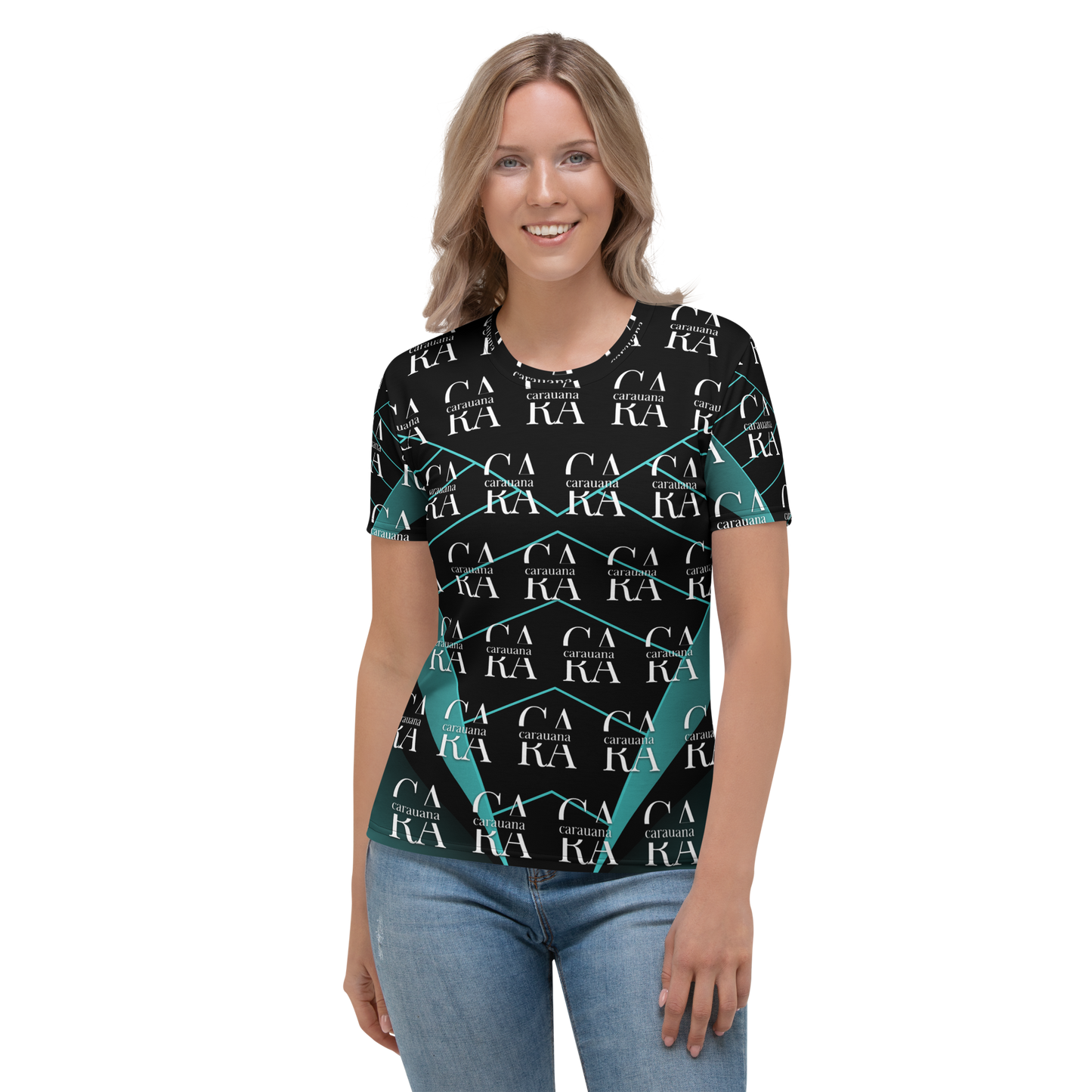 Women's T-shirt black Green Famous Carauana Store