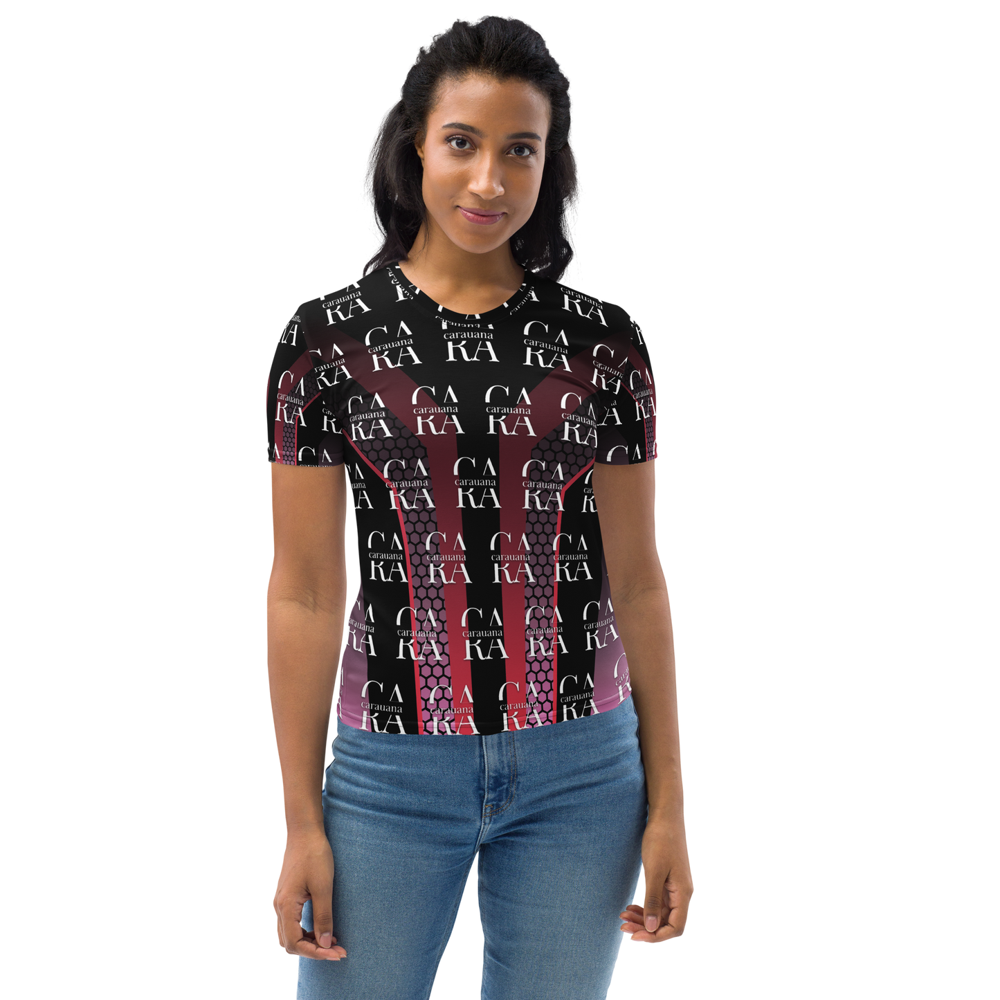 Women's T-shirt black Pink Carauana Store