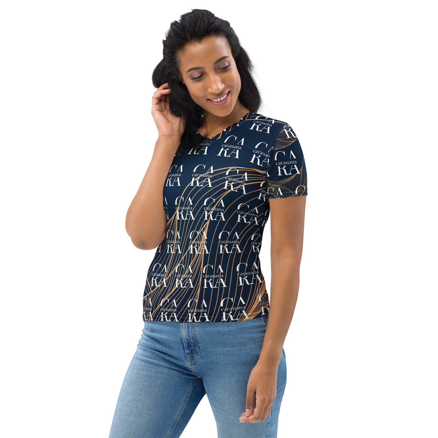 Women's T-shirt blue gold Carauana Store