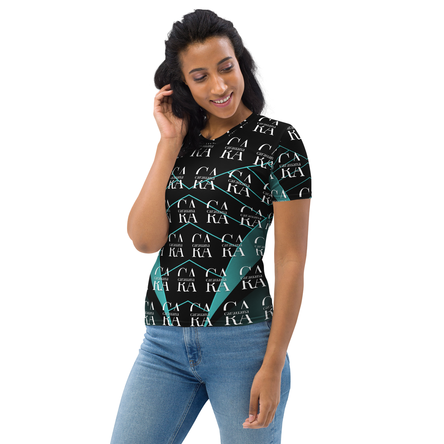 Women's T-shirt black Green Famous Carauana Store