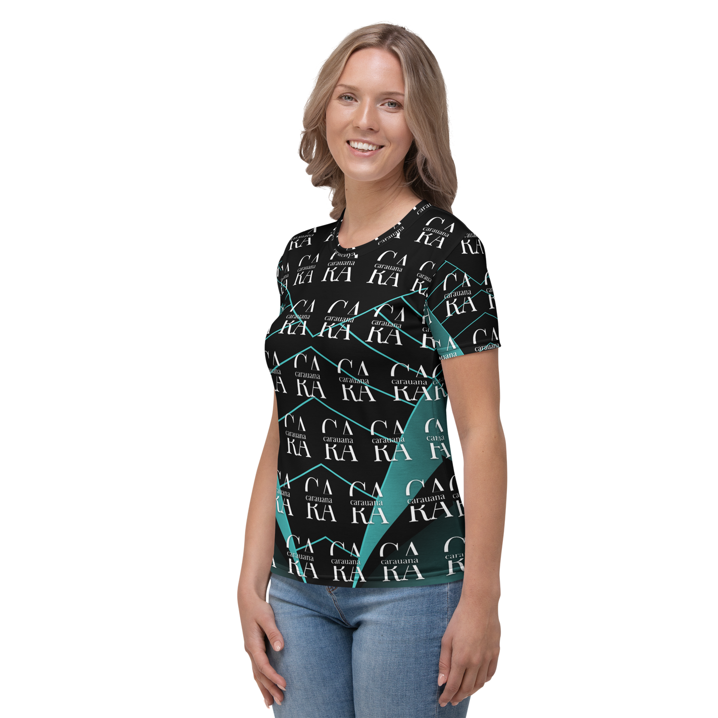 Women's T-shirt black Green Famous Carauana Store