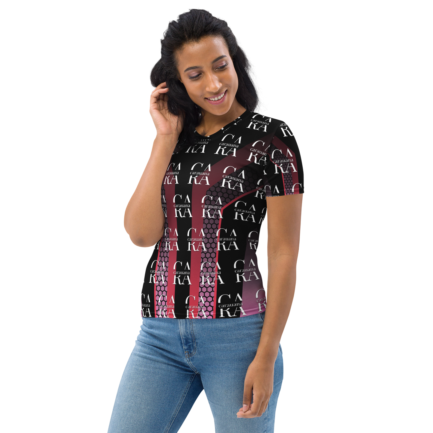 Women's T-shirt black Pink Carauana Store