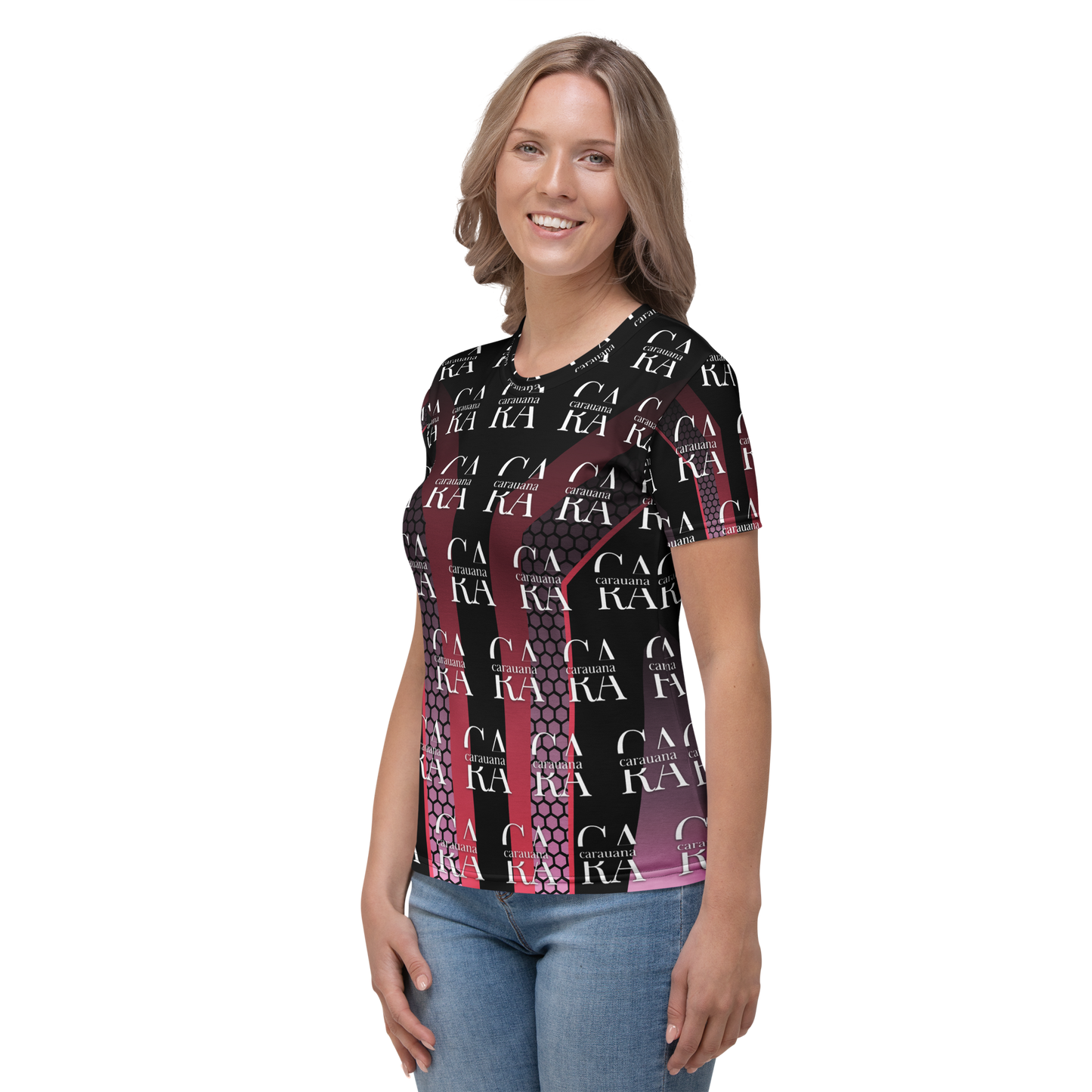 Women's T-shirt black Pink Carauana Store