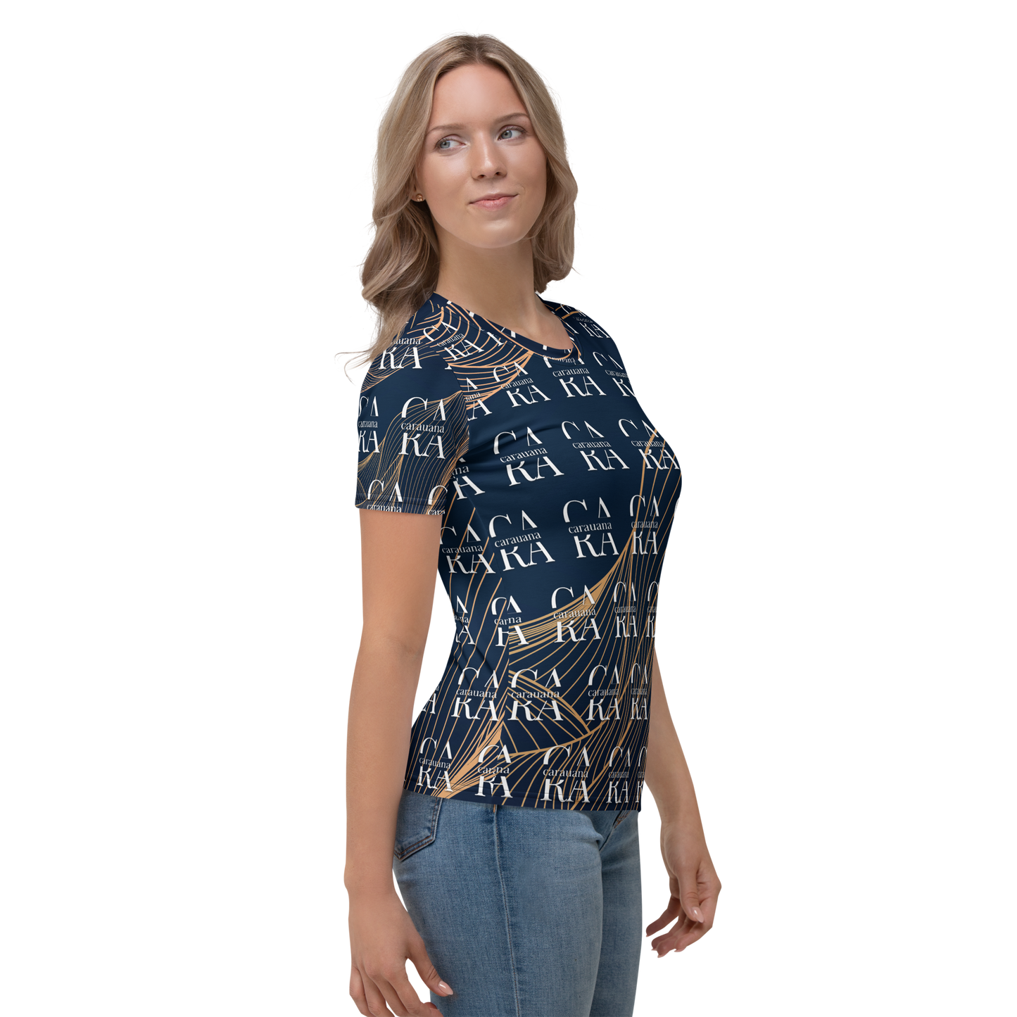 Women's T-shirt blue gold Carauana Store