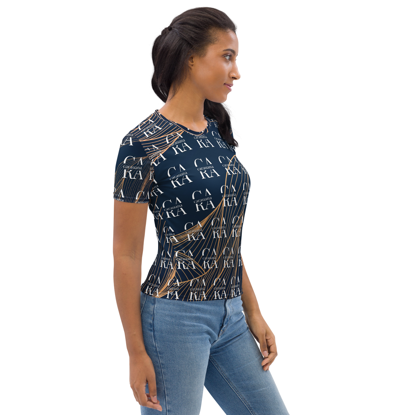 Women's T-shirt blue gold Carauana Store