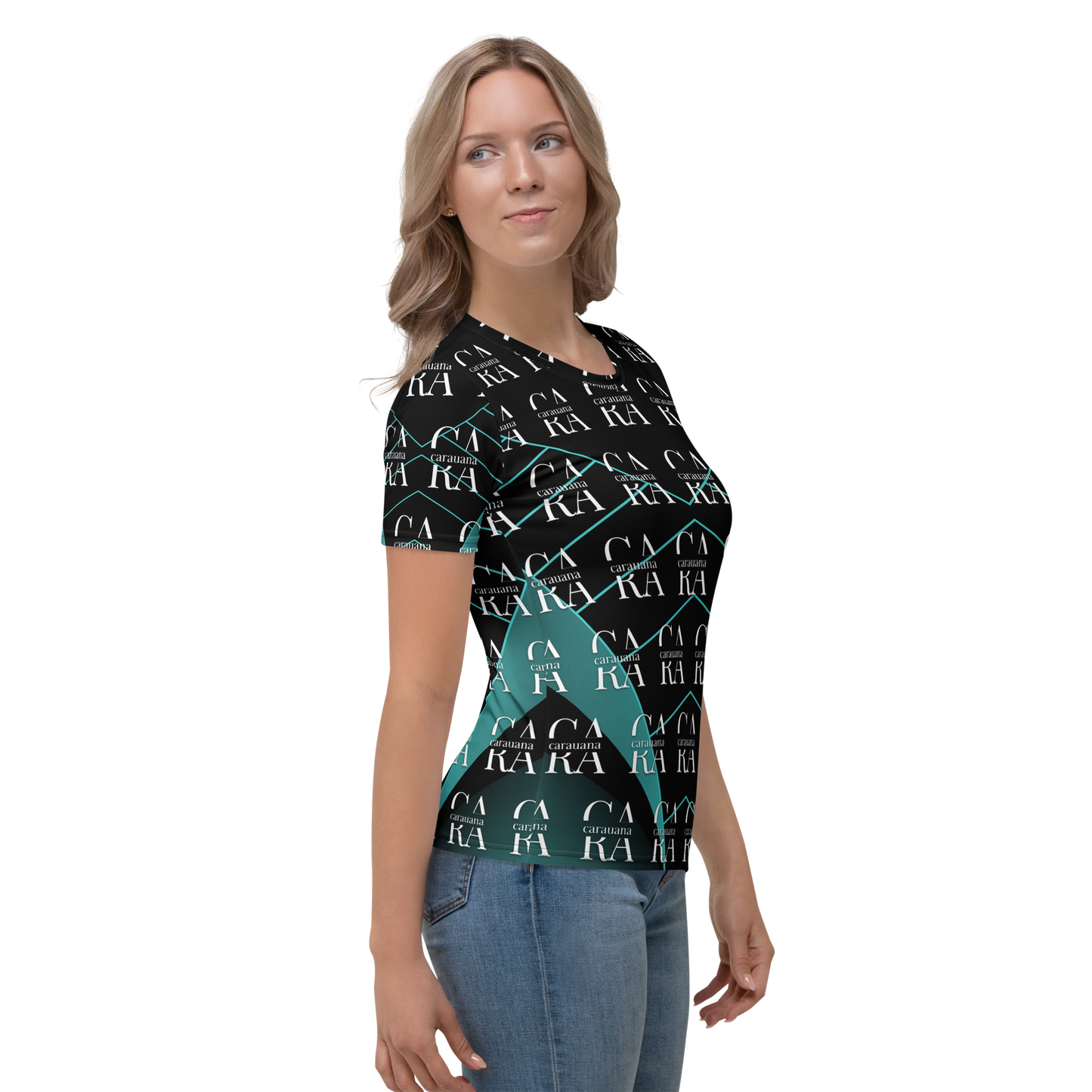 Women's T-shirt black Green Famous Carauana Store