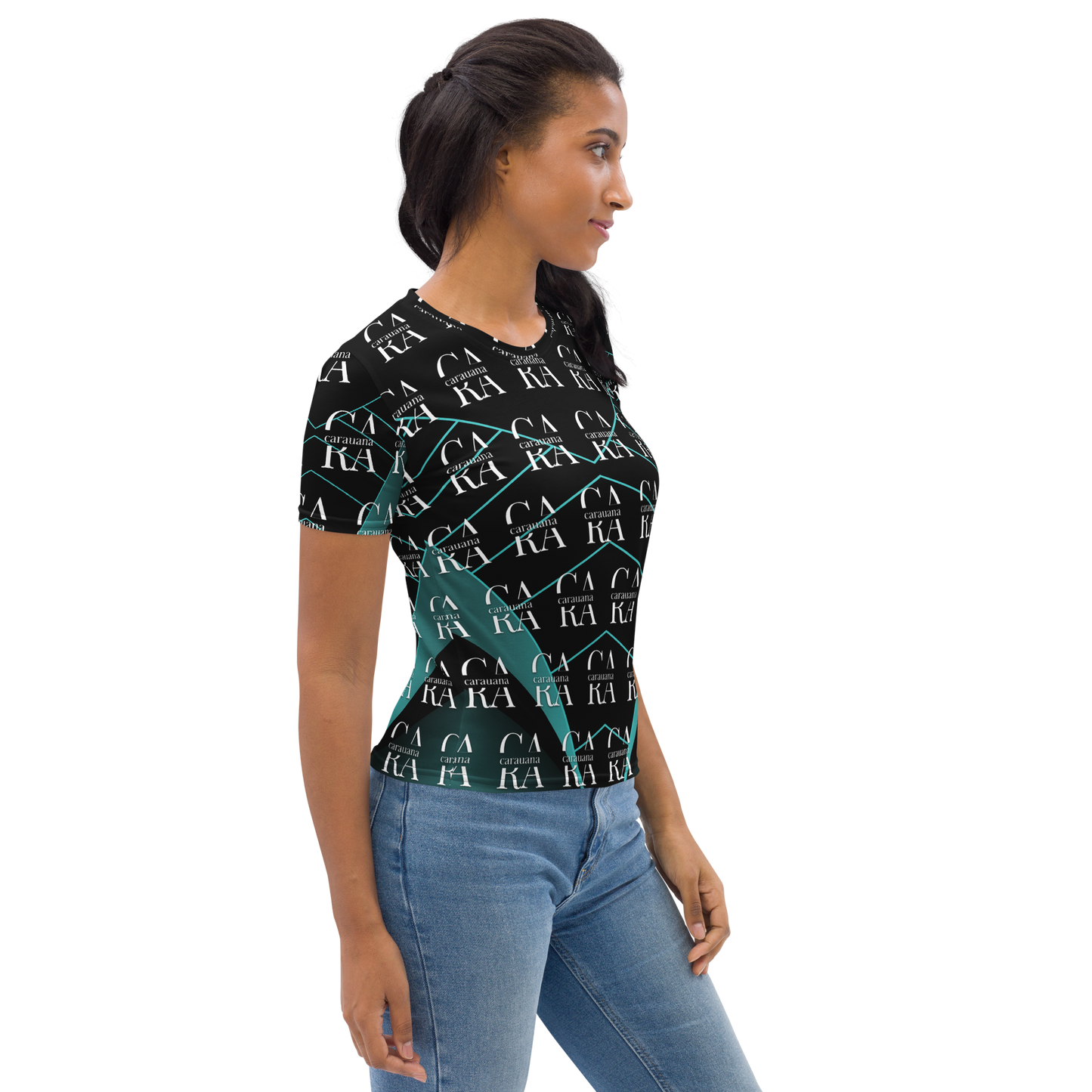 Women's T-shirt black Green Famous Carauana Store