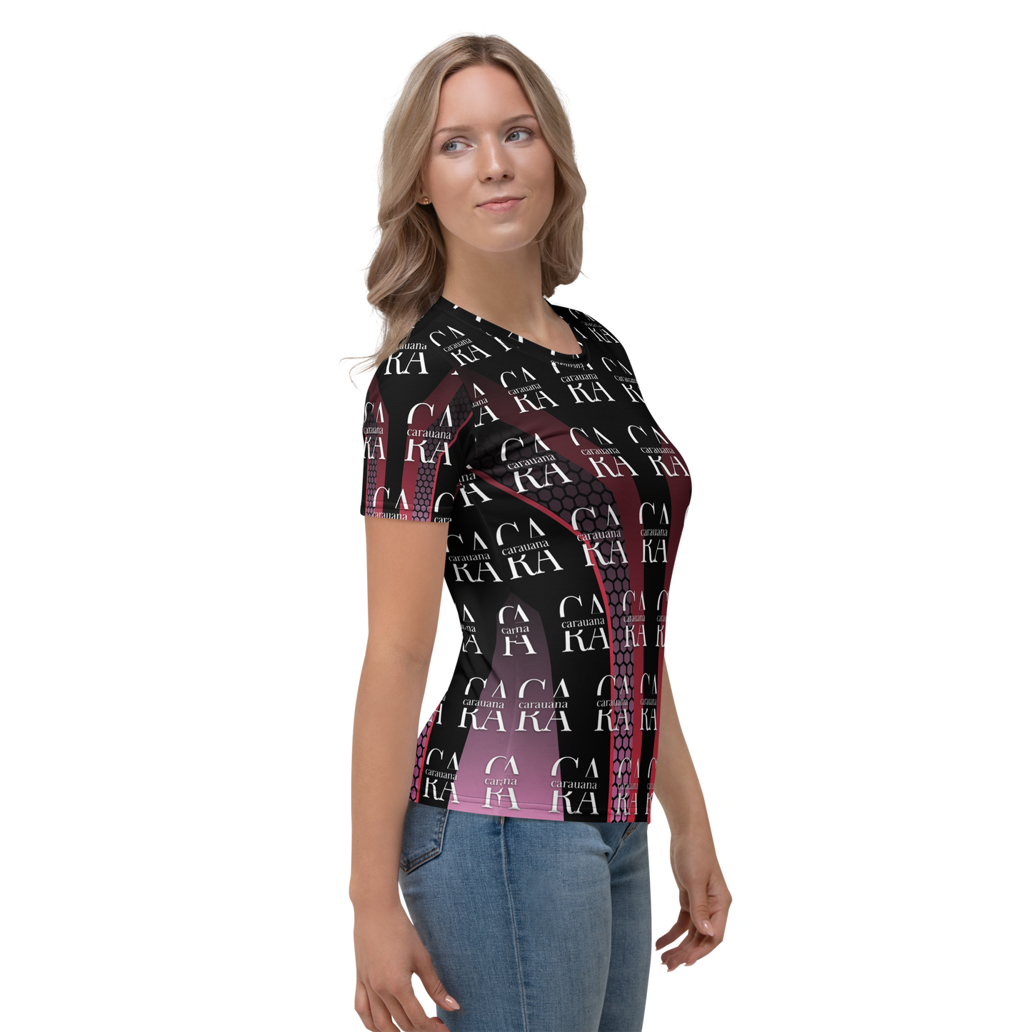 Women's T-shirt black Pink Carauana Store