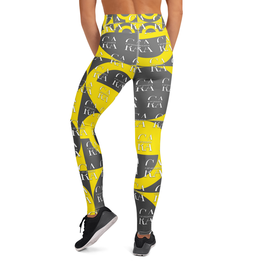 CaRaUaNa Leggings SPORT Grey Yellow Yoga Carauana Store
