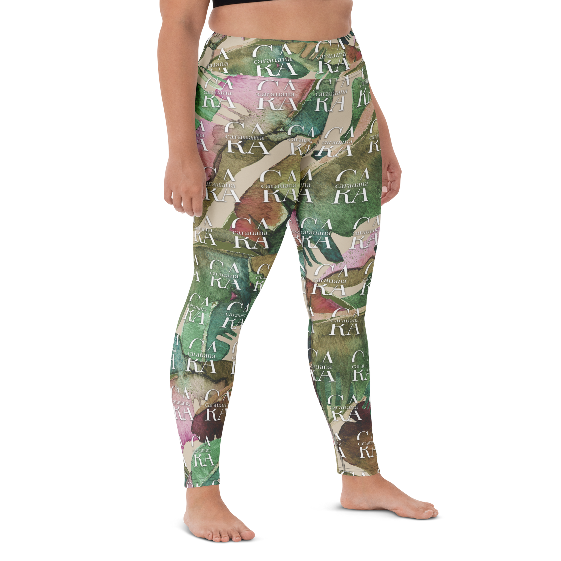 CaRaUaNa Leggings SPORT Green Beige branded Carauana Store