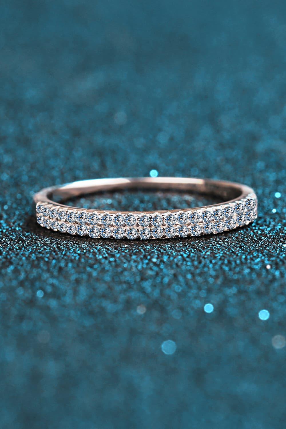 Moissanite 925 Sterling Silver Half-Eternity Ring Carauana Store