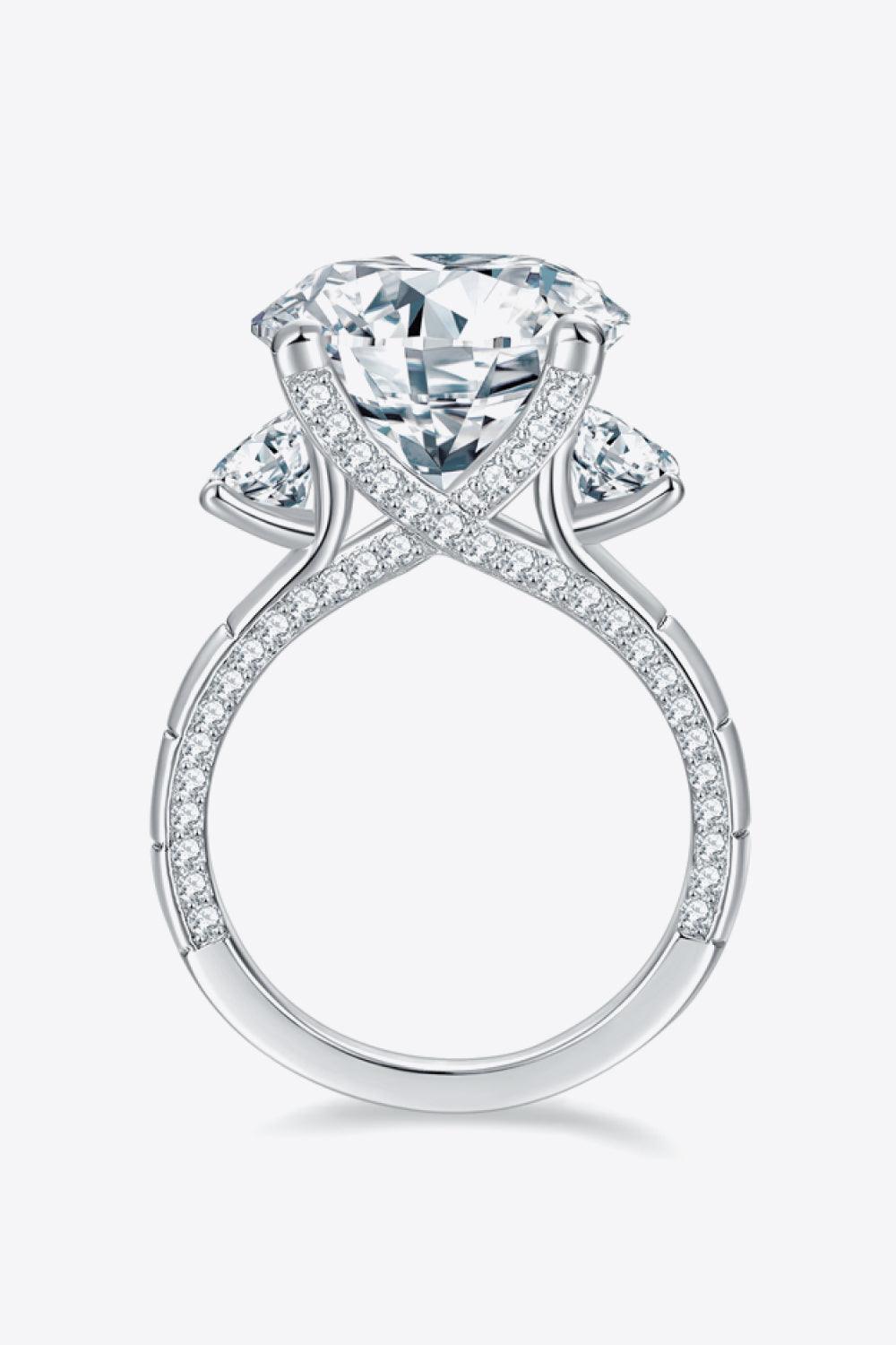 8.6 Carat Moissanite Platinum-Plated Ring Carauana Store