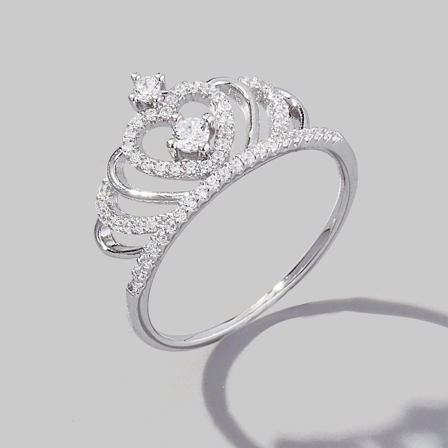 Crown Shape Zircon 925 Sterling Silver Ring Carauana Store