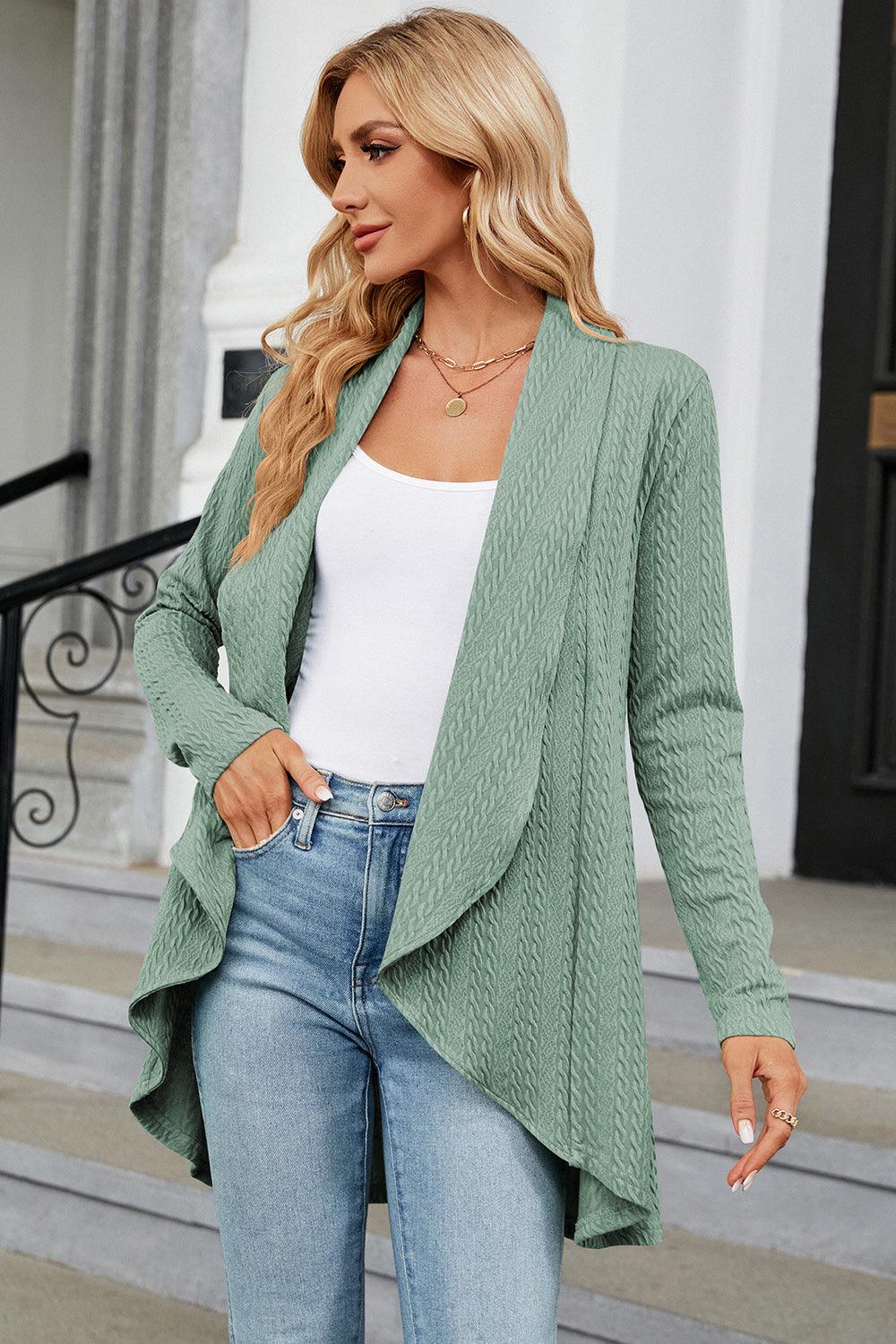 Open Front Long Sleeve Cardigan Carauana Store