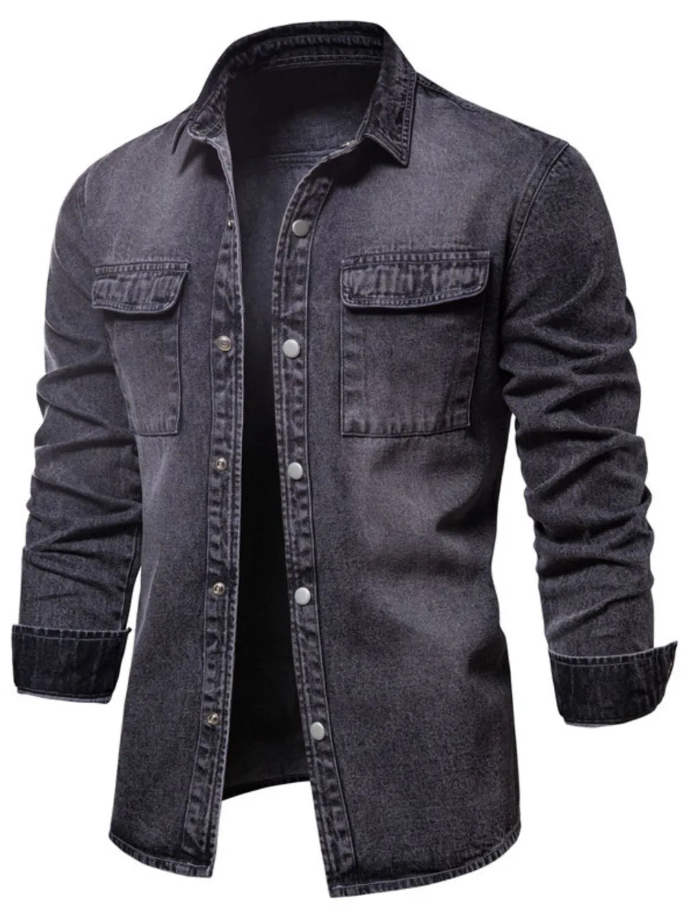Men's Button Down Chest Pocket Denim Jacket Carauana Store