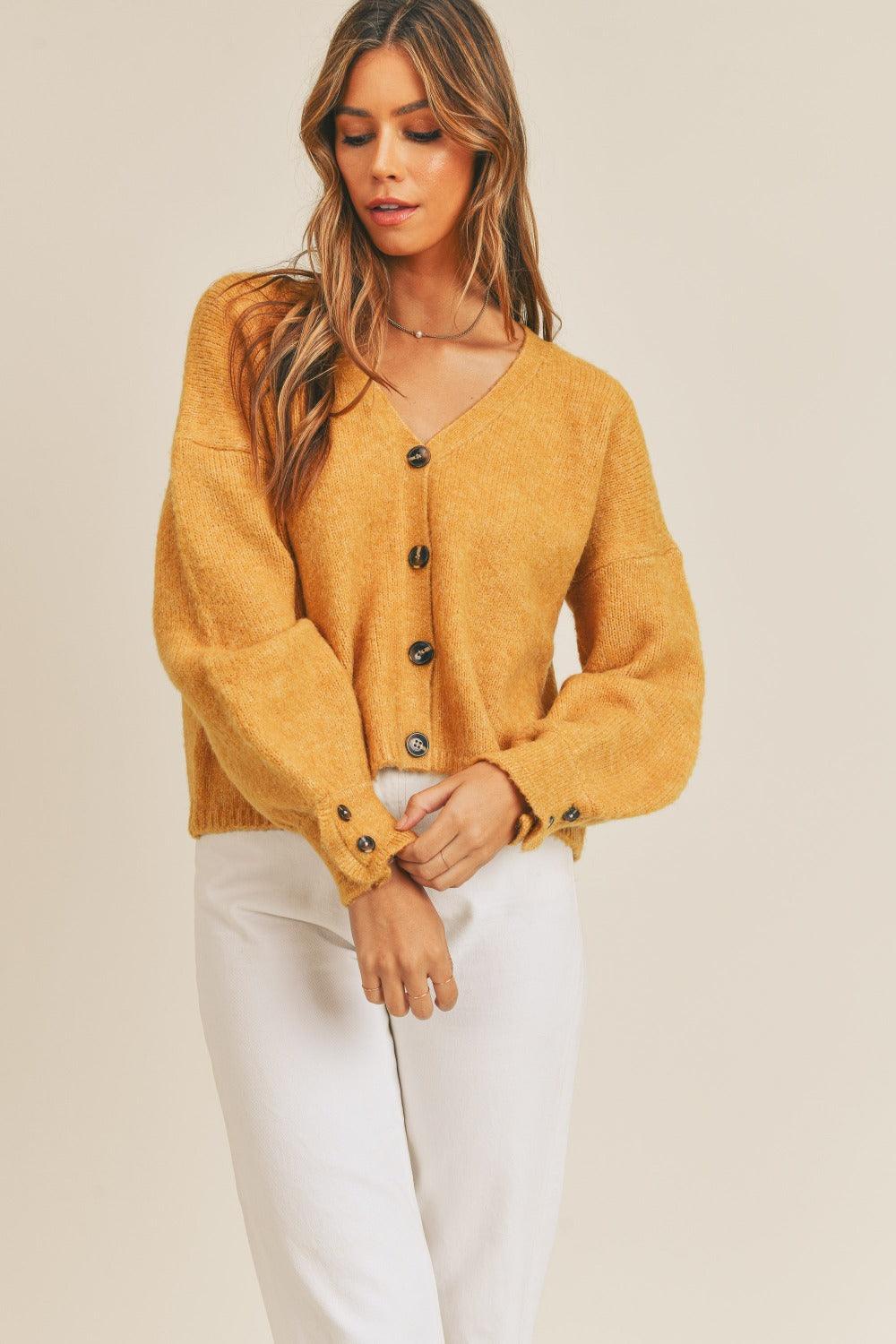 MABLE Long Sleeve Button Down Sweater Cardigan Carauana Store