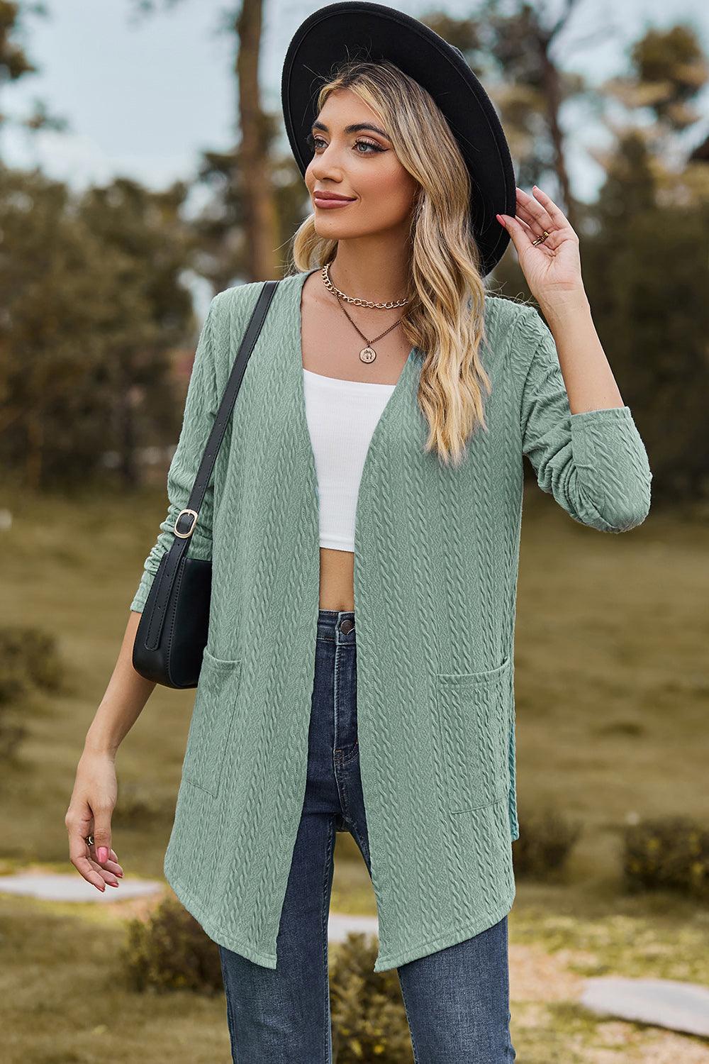 Open Front Long Sleeve Cardigan Carauana Store