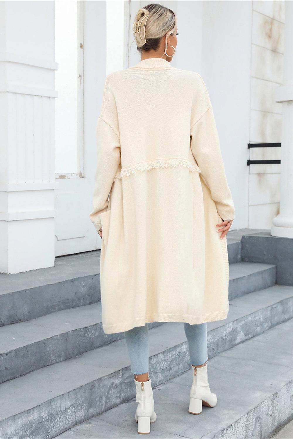 Angel Wings Open Front Pocketed Cardigan Carauana Store