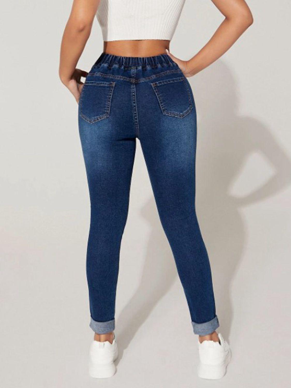Drawstring Cropped Jeans Carauana Store