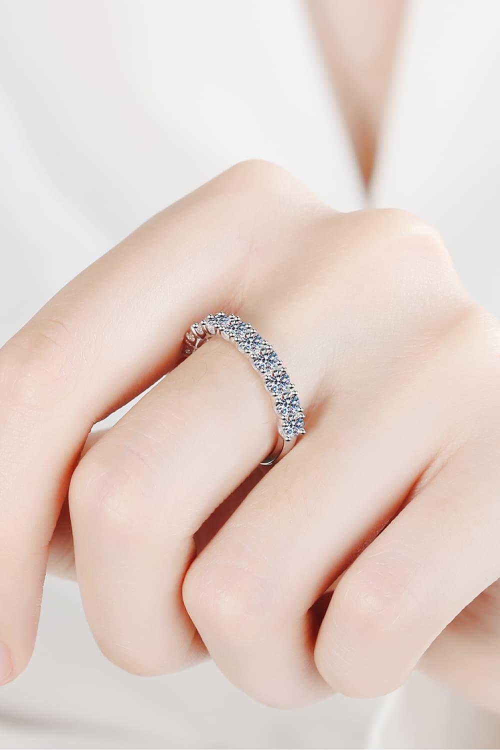 1 Carat Moissanite Half-Eternity Ring Carauana Store