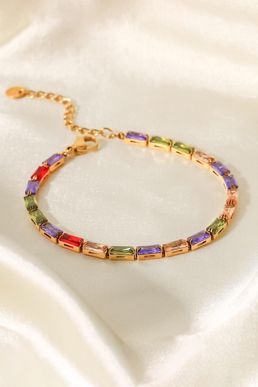 18K Gold Plated Multicolored Cubic Zirconia Bracelet Carauana Store
