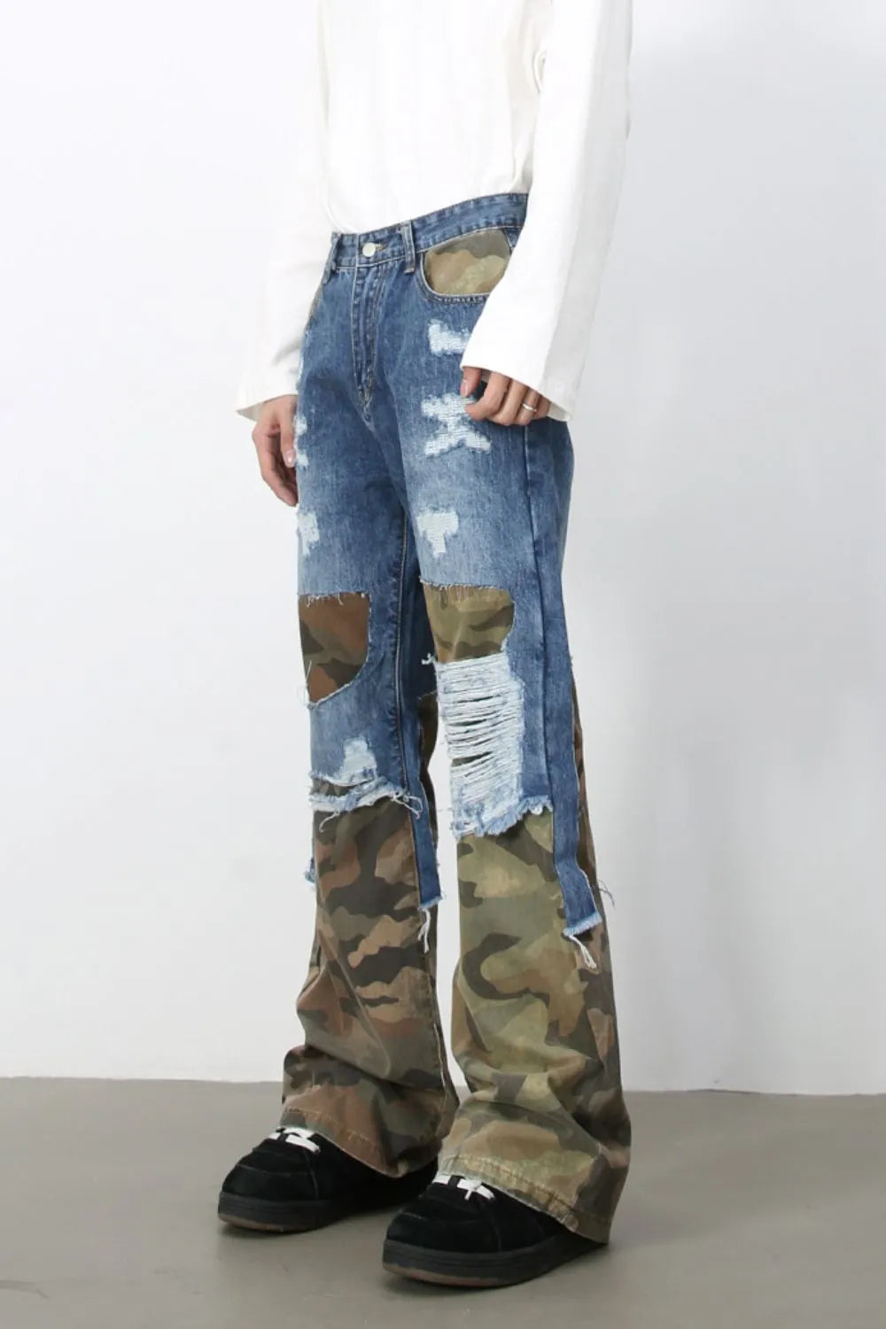 Men's Distressed Camouflage Jeans Carauana Store
