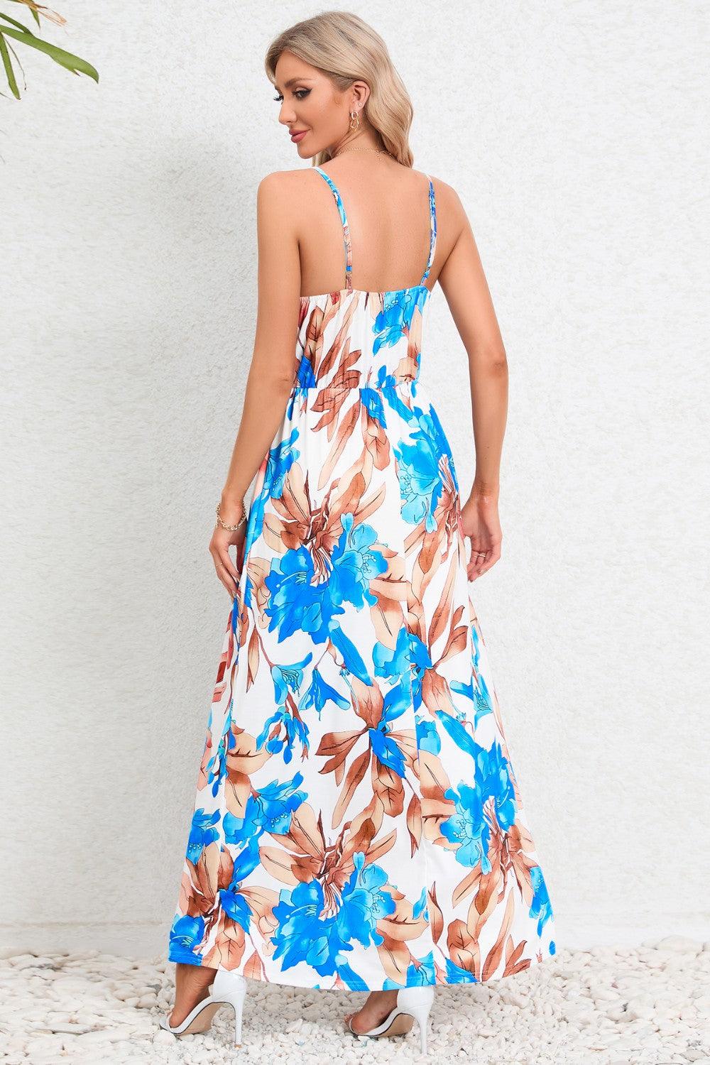 Printed Surplice Maxi Cami Dress Carauana Store
