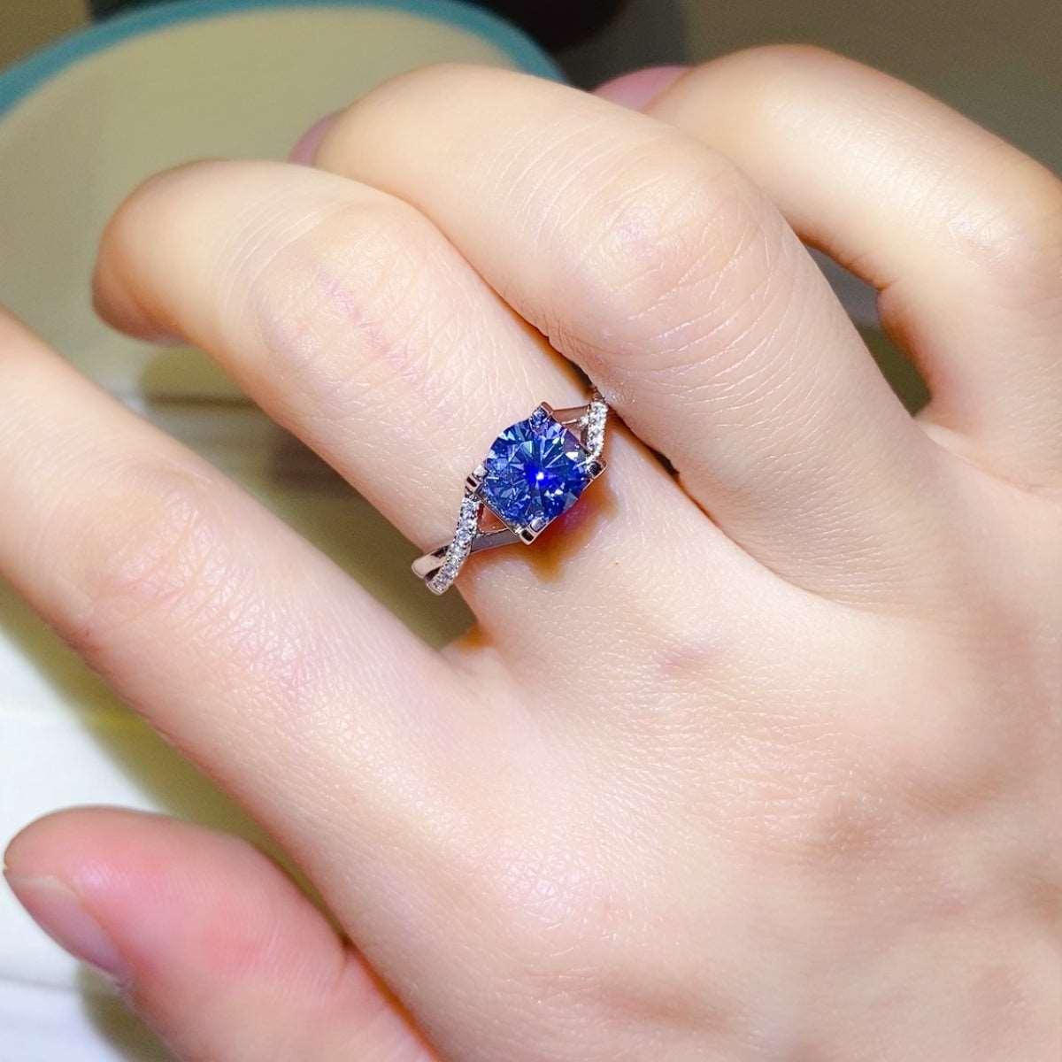 1 Carat Moissanite Crisscross 925 Sterling Silver Ring Carauana Store