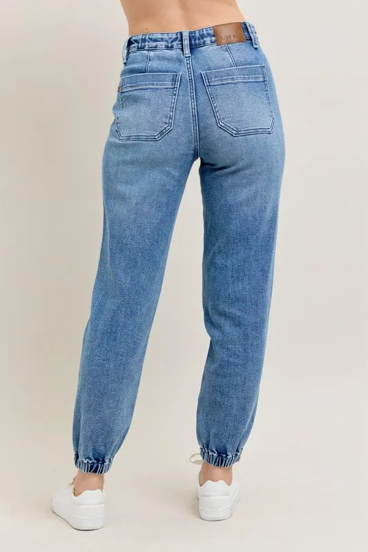 Judy Blue Full Size High Waist Denim Jogger Plus Size Carauana Store
